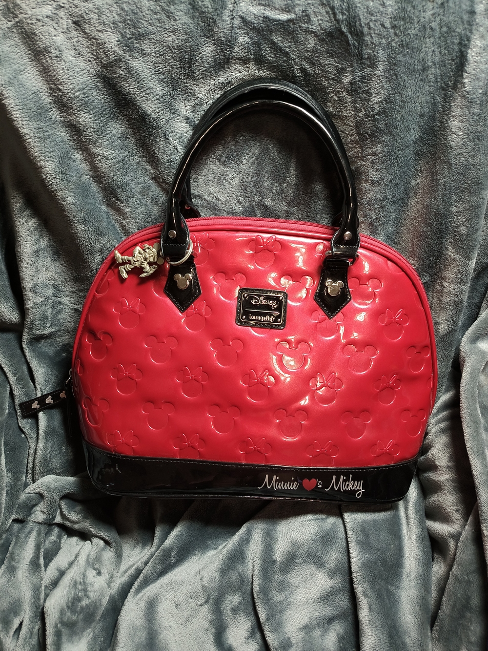 Loungefly Disney Minnie Loves Mickey embossed dome satchel